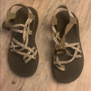 Chaco size 9 with the toe strap